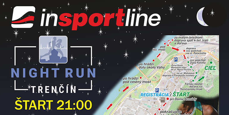 Mapa k behu Insportline Night Run Trenčín 2022